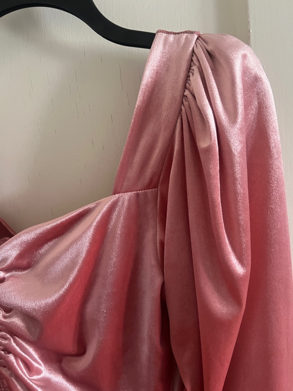 Velvet Rose Ruched Square-Neck Blouse - Picture 3 of 7
